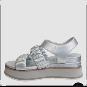 Naked Feet Metallic Silver Platform Sandals